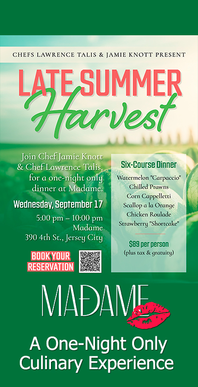 Late Summer Harvest event at Madame Jersey City September 17 2025