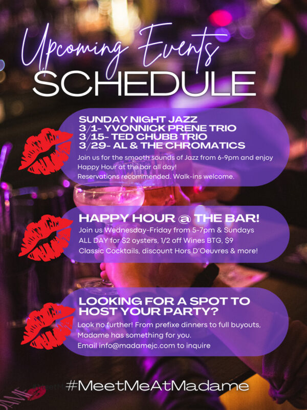 Madame Jersey City Events March 2026